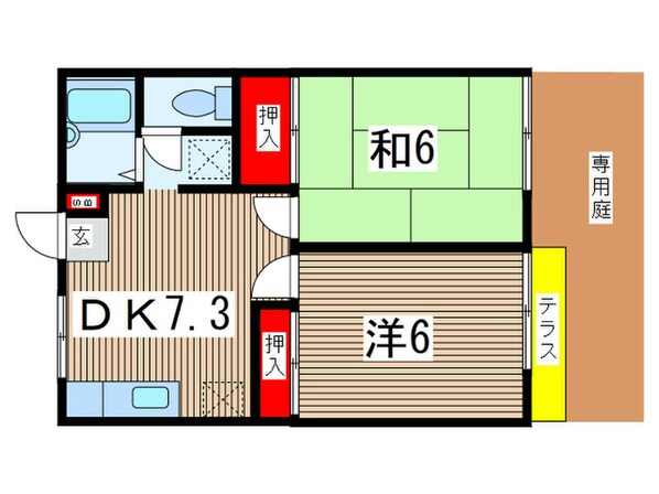 国立サンフラワ－Ｂの物件間取画像